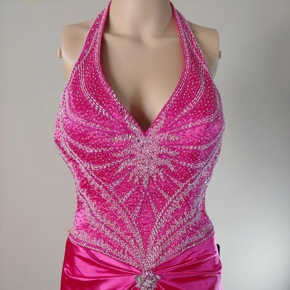 NWT Joli Prom Sexy Sequined Gown in Fuchsia Size 6 - Picture 4 of 4